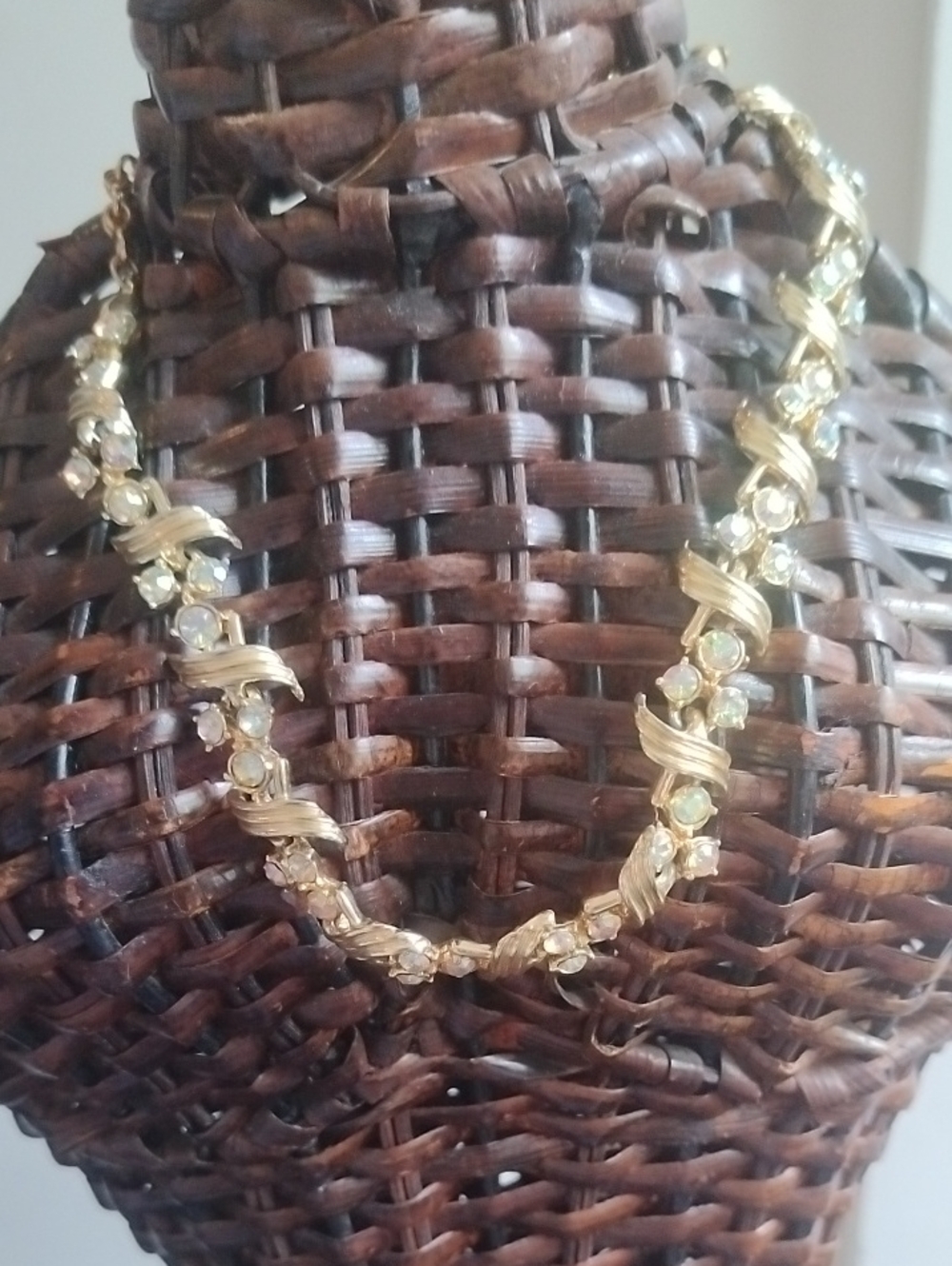 Gold-Tone Crystal Link Choker Necklace - Women Jewelry